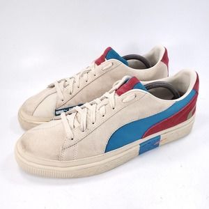 Puma Suede Classic Athletic Lace Up Shoe Mens Size 10 372785-02 White Blue